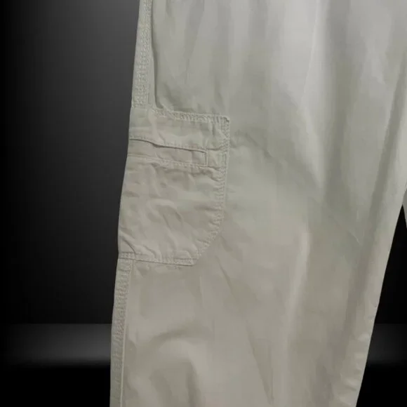 Calvin Klein White Cotton Cargo Pants Size 10 Utility Pocket Casual Minimalist - Picture 10 of 16